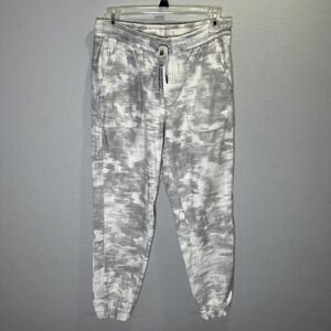 ATHLETA LIGHT GRAY FARALON JOGGER WOMENS SIZE 6 front & back pockets drawstring